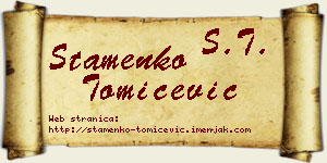Stamenko Tomićević vizit kartica